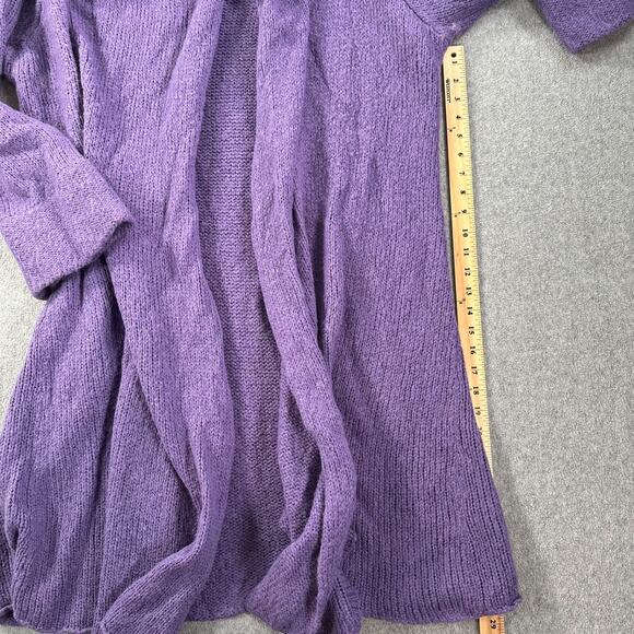 Soft Surroundings Long Line Open Cardigan Sweater Women 2X Wool Blend Purple - Picture 6 of 10